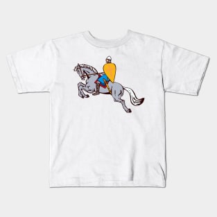 Crusader Knight Riding Horse  Retro Kids T-Shirt